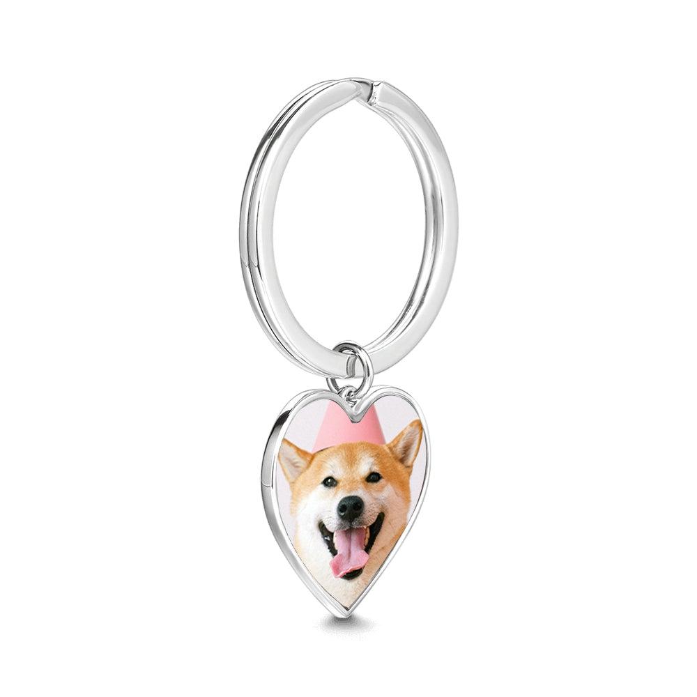 Custom Pet Photo Keychain, 925 Sterling Silver Heart | Furkits™ Forever In My Heart Series - Furkits
