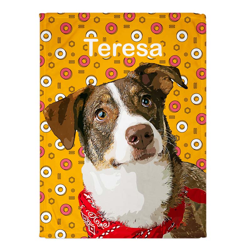 Custom Pet Fleece and Sherpa Blanket | Pet Art Blanket | Pattern & Solid Color Backgrounds | 2 Styles