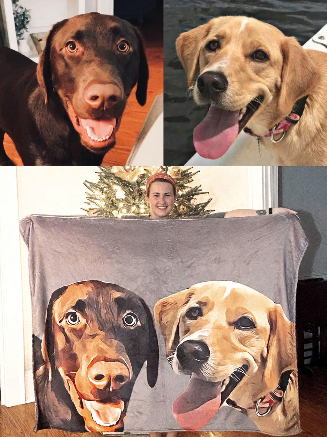 Custom Pet Fleece Blankets For Dogs & Dog Lovers - Clean Pop Art Portrait - Single Color Backgrounds | Furkits™ Fluffy Fluff Series - Furkits