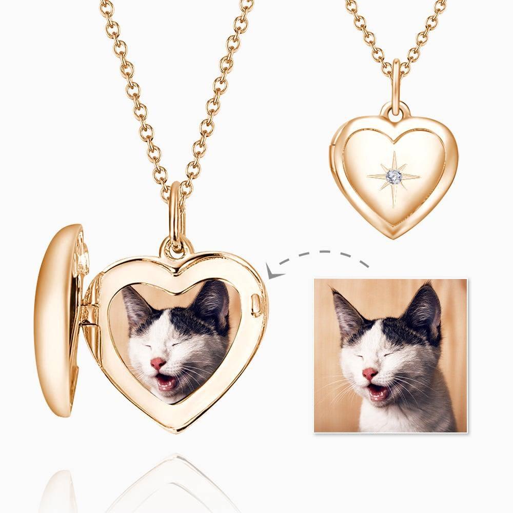 Custom Pet Photo Locket- Zircon Heart - Rose Gold Plated | Furkits™ Forever In My Heart Series - Furkits