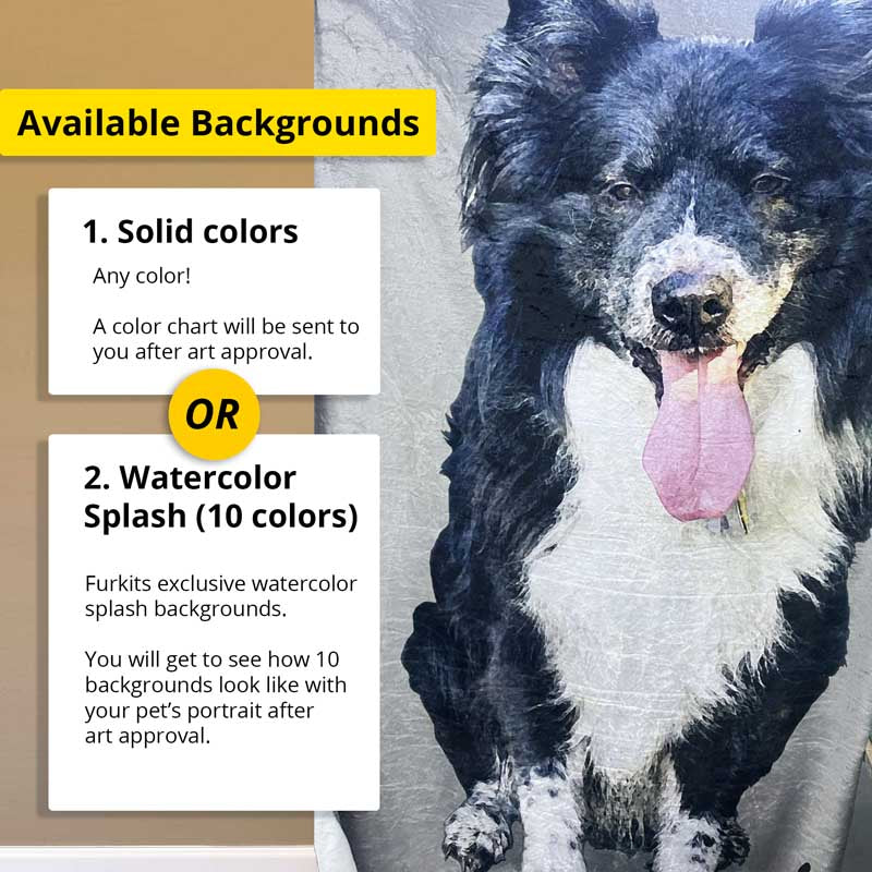 Custom Pet Fleece Blankets For Dogs & Dog Lovers – Watercolor Art Portrait - 10 Colors | Furkits™ Fluffy Fluff Series