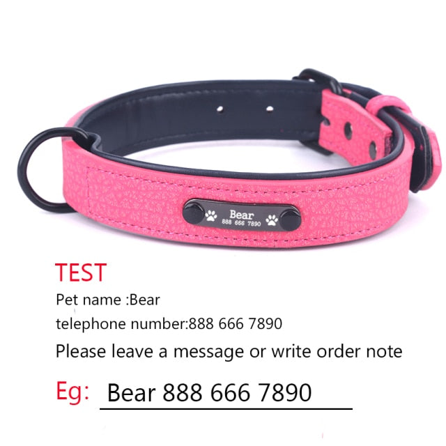 Personalized Soft Leather Dog Collar