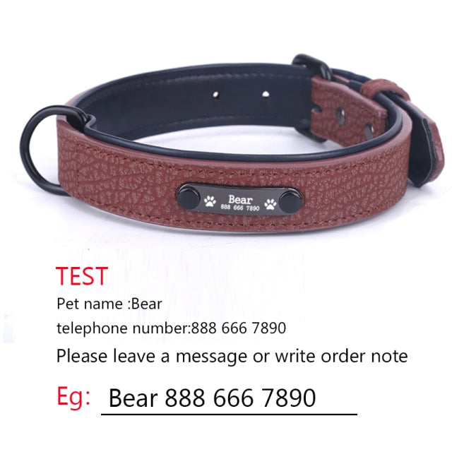 Personalized Soft Leather Dog Collar